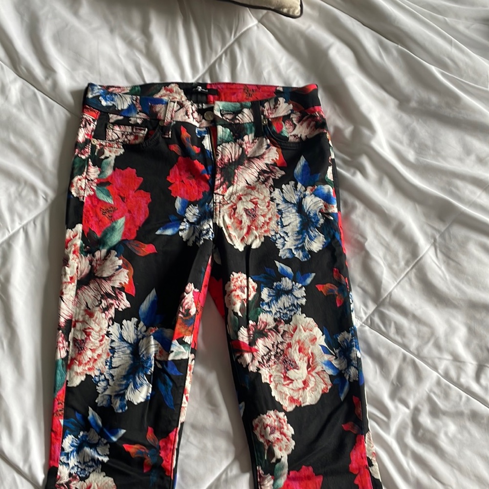 7 for all Mankind floral print cropped jeans